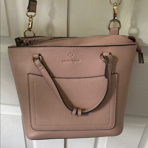 Nanette Lepore Blush Crossbody Bag with Gold Accents